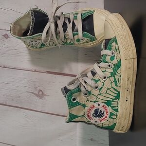 Converse All Star High Top Chuck Taylor Dinoverse Dinosaur Sneakers Kids Sz 10.5